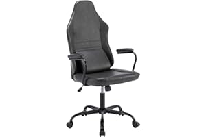 TUKAKA Executive Office Chair, Home Office Desk Chair, High Back Vintage Leather Desk Chair, 360° Swivel Computer Chair, Height Adjustable Tilt Vanity Task Chair for Office, Reading Meeting Room