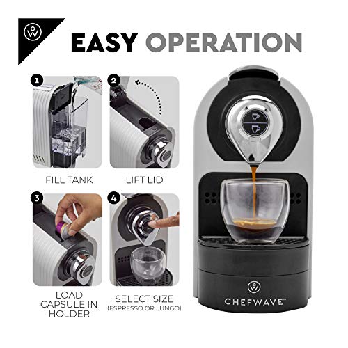 ChefWave Mini Espresso Machine Nespresso Capsules Compatible