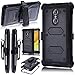 ZTE Grand X Max 2 Case,ZTE Imperial MAX Case,Kmall Heavy Duty Dual Layer Full-Body Holster Shockproof Protective Cover Shell Bumper Durable Belt Swivel Clip Kickstand For ZTE Kirk / Max Dual Pro Black