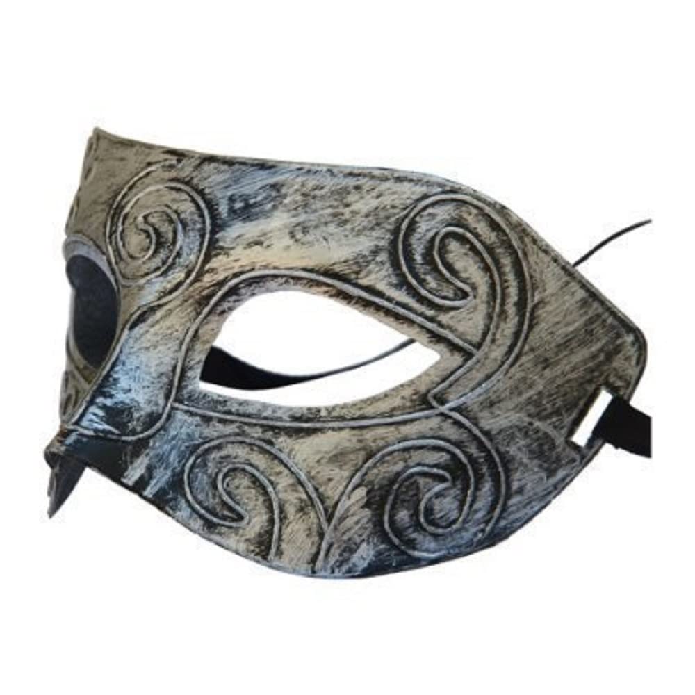 Boolavard Masquerade Mask for Men Classic Vintage Venetian Mens Mask Lightweight, Specially for Costume, Theme Parties (Silver)
