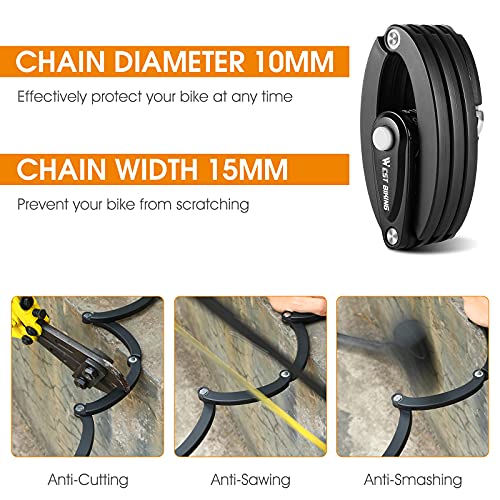 CYCLESPEED Bike Foldable Lock, 4Digit Anti Theft Combination Bicycle
