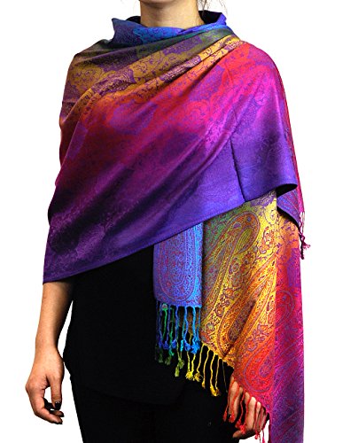 NYfashion101 Elegant Colorful Paisley Soft Pashmina Scarf Shawl Wrap NBH1401Y