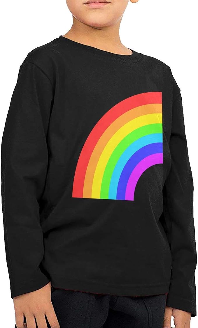 Amazon.com: Long Sleeve Rainbow T-Shirts for Kids, Ruffled Blouse