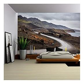Curved Roads Through The Mountains - Removable Wall Mural | Self-Adhesive Large Wallpaper - 66x96 inches