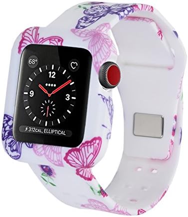 Cumeou Compatible with Apple Watch Band 38mm 42mm with Case, Shock-proof Shatter-resistant Protective Case with Silicone Sport Band Compatible with Apple Watch Series 3 2 1 for Men Women Girls Boys