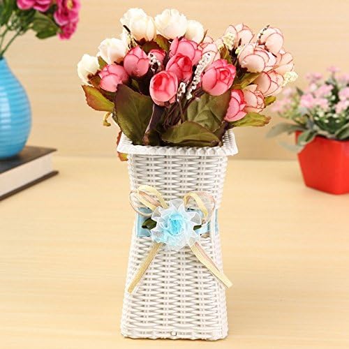 Artificial Rattan Square Flower Vase Roses/fruits/candy Storage Basket Garden Wedding Party Decoration Gift