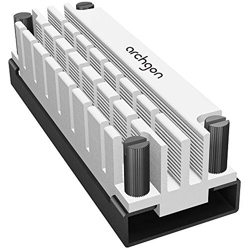 archgon-HS-1110-Disipador-para-el-refrigerador-M2-SSD-2280-PCIe-NVMeSATA-20-mm-de-Altura-Aluminio-Almohadilla-trmica-2X-Montaje-con-Tornillos-pasivo-Plata