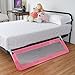 BABY JOY Bed Rails for Toddlers, 59'' Extra Long, Swing Down Bed Guard w/Safety Straps, Folding Baby Bedrail for Kids Twin, Double, Full Size Queen & King Mattress (Pink, 59-Inch)