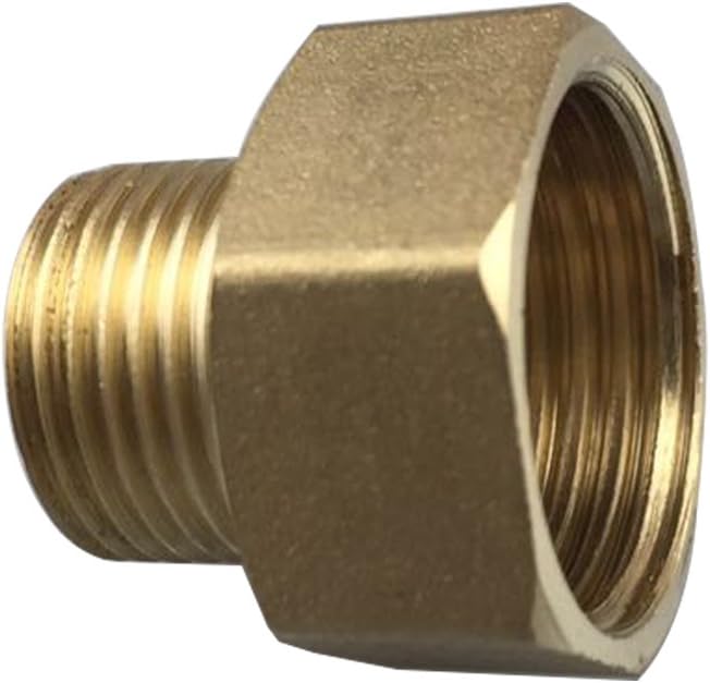 CIENCIA Brass Thread Fitting Reducer 1/2 Inch Female to 3/8 Inch Male Thread Adapter 1/2 Inch to 3/8 Inch Thread Adapter for Shower Hose Chrome