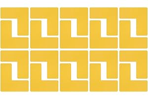 Beiyier 100 Pack 5s Location Marking Corner, 2x2x0.8 Inch Durable L Shaped Workplace Graphical Floor Organization Marker for Office Desk Table Top, Warehouse Floor (Yellow)