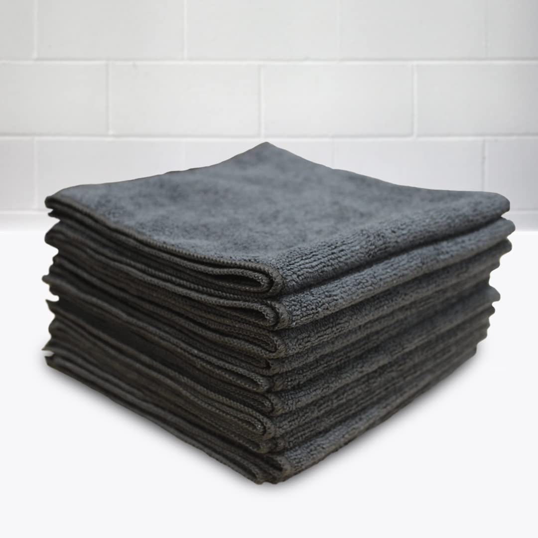 Pegasus Textiles Microfibre Cloth 10-Piece, 40 cm x 40 cm Size, Black