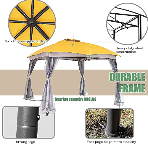 FAB BASED 10x10 Gazebo for Patio, Patio Canopy with Sand Bags to Secure