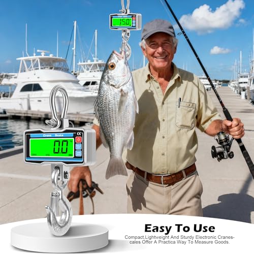 2000kg 4400lbs Hanging Scale with Remote Control,Digital Crane Scale with Precise Sensor and LCD Display,2T Industrial Hook Scale Electronic Scale for Agricultural Markets(SL)