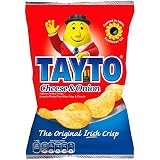 Tayto Cheese and Onion flavour crisps from Ireland (24x25g Packs)