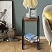 FIVEGIVEN Accent Side Table for Small Spaces End Table for Living Room/Bedroom, Modern Wood and Metal, Brown