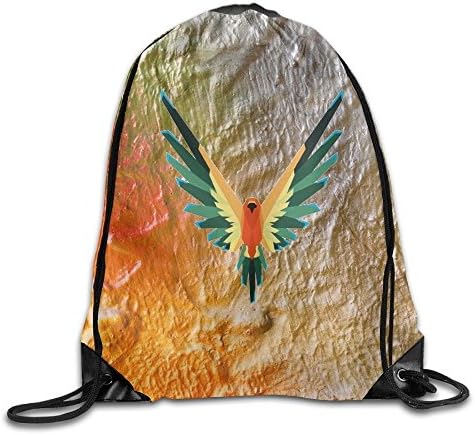 Elsaer Logan Parrot Paul unique Logo Bag,Sport Gym Sack Drawstring Backpack Bag