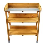 Hoddmimis Outdoor Wooden Garden Potting Bench PLG-WPL01, Nature color