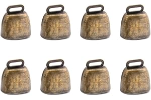 ZGWANSUI 8 Pack Cow Horse Sheep Grazing Copper Bells, Small Metal Brass Bells, Loud Ringing Cowbell Noisemakers, Hanging Jingle Bell for Animal Pet Collar Doors Crafts Christmas Wedding Decor (Bronze)
