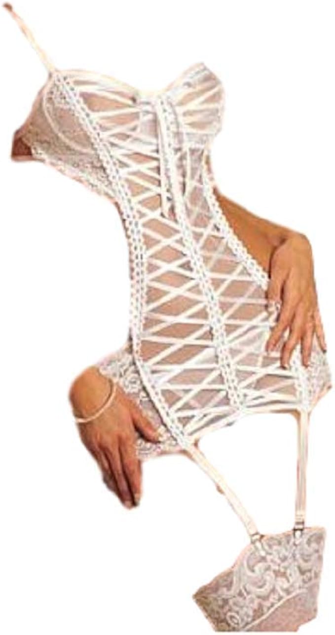 Top Totty Ladies Saucy Role Play Bridal Teddy with Garter