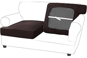 molasofa T-Cushion Sofa Seat Slipcovers Set, Couch Protector for Sectional, Armchair, Loveseat - Stretch Spandex Fabric (2 Cushion Loveseat,Chocolate)