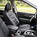 Leader Accessories Platinum Vinyl Black/Grey One Faux Leather Front Seat Cover Universal for Car Truck SUV Front Seats