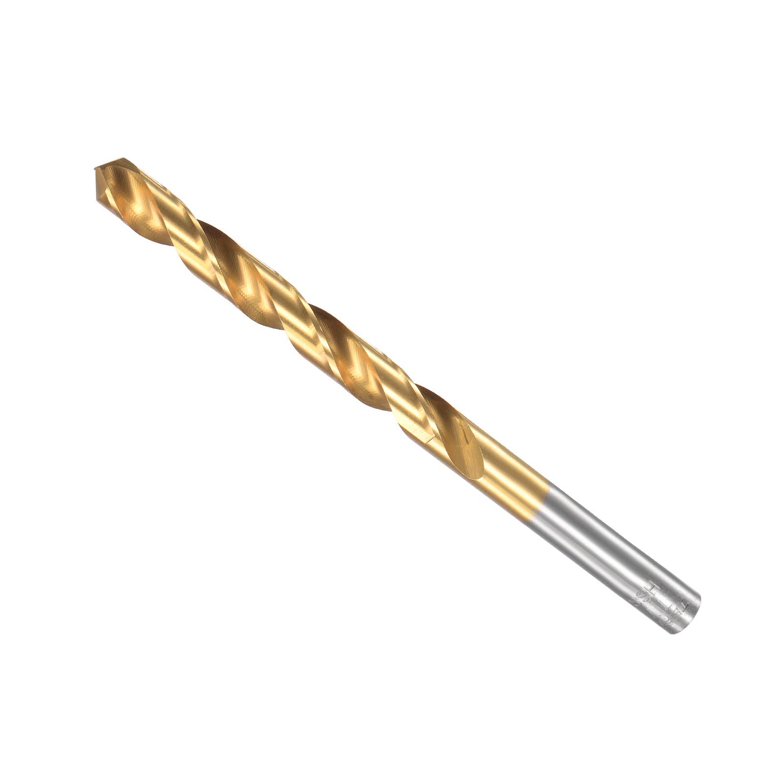 CoCud Twist Drill Bits, 7.7mm Drilling Diameter, Titanium Coated High Speed Steel 6542 Straight Round Shank - (Applications: for Stainless Steel Alloy Metal), 1-Piece — image 1