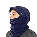 AblerV Balaclava Women Winter Hat Scarf Set Windproof Ski Mask Winter Cap - Blue