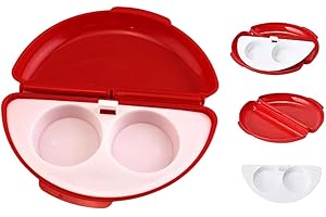 Microwave Egg Cooker/Poacher Omelet Maker/Steamer Pan Home Kitchen Mold Tool for Sandwiches, Omelets, & Scrambled Eggs (Red)