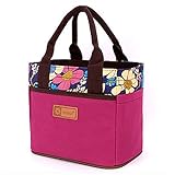 Muitifunction Cute Canvas Bento Lunch Bag for Picnic Travel Tote Lunch Bag with Rope Belt