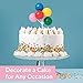 Oasis Supply Multicolored Balloon Cluster Cake & Cupcake Topper, Reusable Plastic Topper For Cake Decorations, 5” Tall, 4 Pack