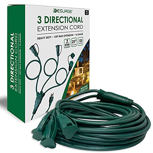 3 Direction Extension Cord 1 to 3 Splitter Multi Outlet Weatherproof