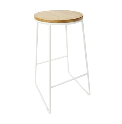Rajtai STYLISH BREAKFAST BAR / KITCHEN INDUSTRIAL STOOL Natural & White Colour, Indoor Use