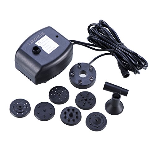 Lewisia Battery Backup Solar Fountain Pump with LED Lighting Solar Powered Water Pump Kit for Pool Koi Pond Garden Bird Bath 5W
