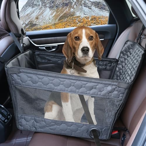 Photo 1 of Prpeko Extra Stable Dog Car Sea for Small to Medium-Sized Dogs,Waterproof Fabric with Breathable Mesh&Adjustable Dog Seat Belt for Car,Dog Bed for Back Seat Up to 40 LB