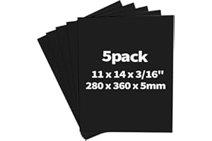 CreGear Foam Board, 11" x 14" x 3/16" Black Foam Board, 5 Pack Presentation Foam Core Board for Projects, Poster Board Sheets for Signboards, Arts and Crafts, Framing, Display