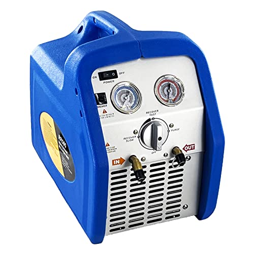 1HP Dual Cylinder Refrigerant Recovery Machine, 110V120V 60Hz Portable