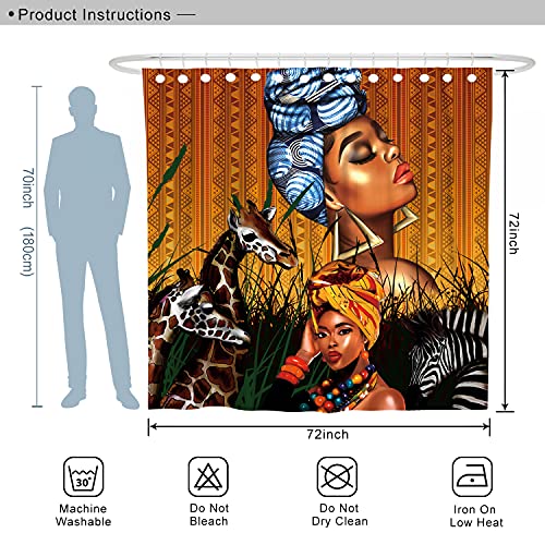 DESIHOM African American Shower Curtains Black Girl Shower Curtain