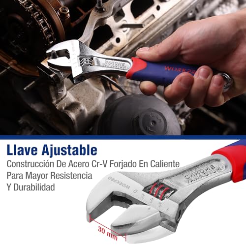 WORKPRO 5 Piece Electrician Pliers Set | Includes Universal Pliers, Diagonal, Long Point, Parrot Beak and Adjustable Wrench for Electrical and DIY Work