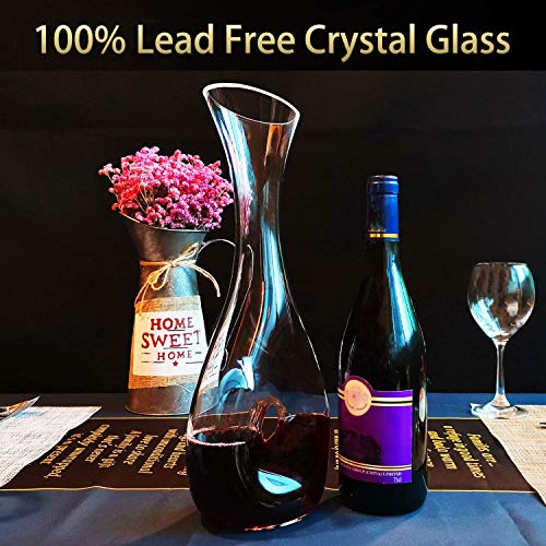 NUTRIUPS Wine Decanter with Stopper Wine Decanters and Carafes Hand