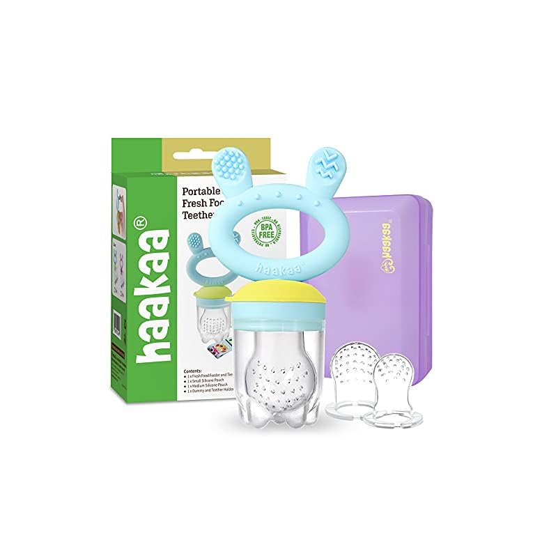 Haakaa Baby Fruit Food Feeder Pacifier | Milk Frozen Set | Silicone Feeder and Teether for Infant Safely Self Feeding…