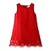 Mud Kingdom Bright Red Elegant Girls' Gift Sleeveless Dresses