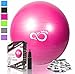 Live Infinitely Exercise Ball (55cm-95cm) Extra Thick Professional Grade Balance & Stability Ball- Anti Burst Tested Supports 2200lbs- Includes Hand Pump & Workout Guide Access Pink 55cm