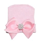 Ademoo Baby Girls Newborn Hospital Hat with Ribbon Bow