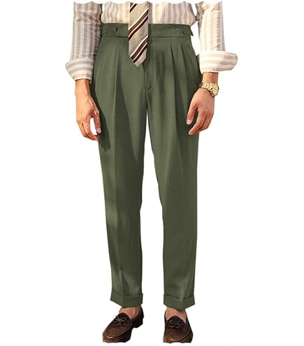 Amazon.com: 1950s Pattern, Men's Tailored Slacks - Waist: 30