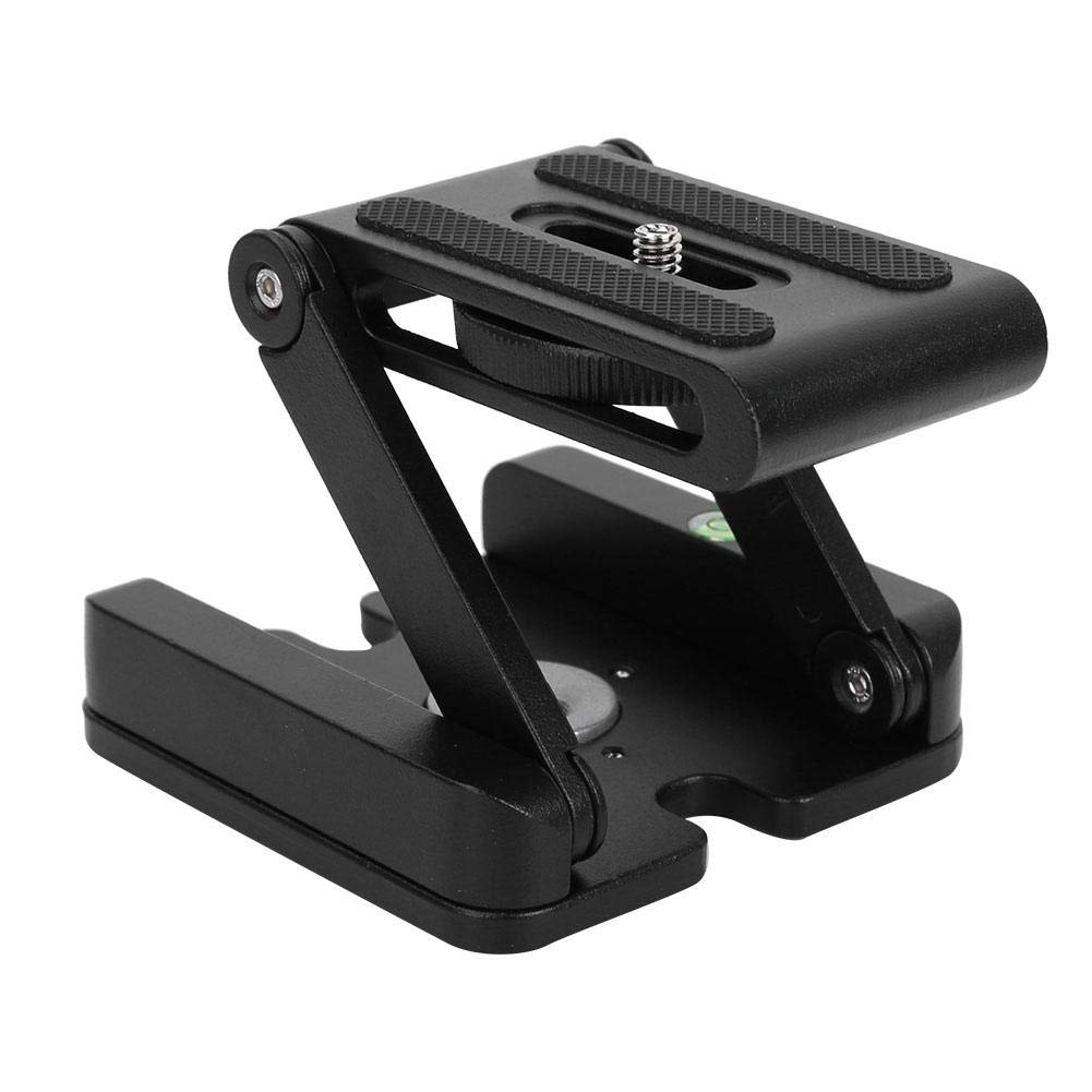 Z Flex Tilt Tripod Head, Aluminum Alloy Folding Z Shape Tilt Pan Head Quick Release Plate Bracket for DSLR Camera Camcorder Tripod Slider Rail