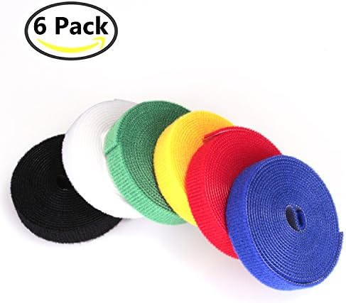 6 Roll Cable Straps Hook&Loop Fastening Tape for Cable Ties
