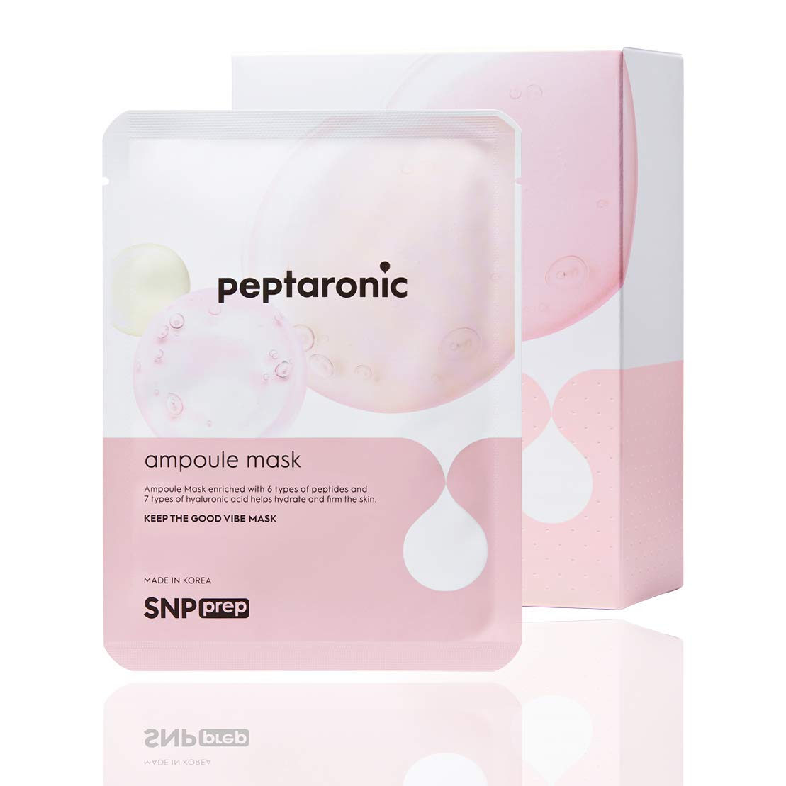 SNP PREP - Peptaronic Ampoule Korean Sheet Mask - Maximum Hydration & Moisture for All Dry Skin - a Full Combination of Peptides & Hyaluronic Acids - 10 Sheets: Beauty