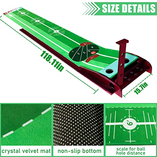 JEMOSH Indoor Golf Putting Green with Ball Return, Portable Putting Mat