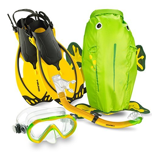 Mares Head Italian Collection Premium Youth Sea Pals Character Kids Mask Fin Snorkel Set Snorkeling Gear - Ultra-Clear Tempered Glass Lens Snorkeling Set