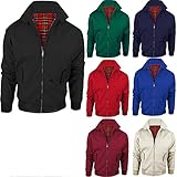 VINTAGE HARRINGTON JACKET ADULTS CLASSIC UNISEX TARTAN LINING COAT TOP